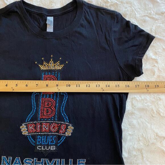 Next Level BB King’s Blues Club Nashville Rhinestone Bedazzled T-shirt Medium - Picture 7 of 7